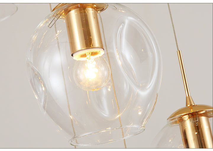 Nordic Raindrop LED Concave Glass Globe Hallway Chandelier