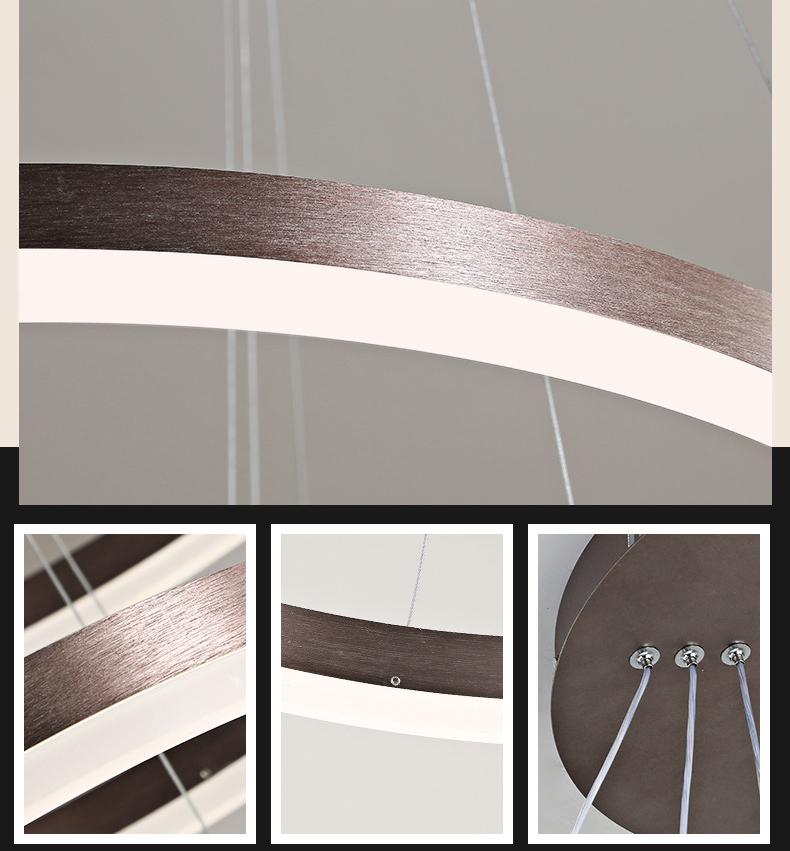 Circle Linear Modern Lighting Fixture for Living Room and High Ceiling Foyer