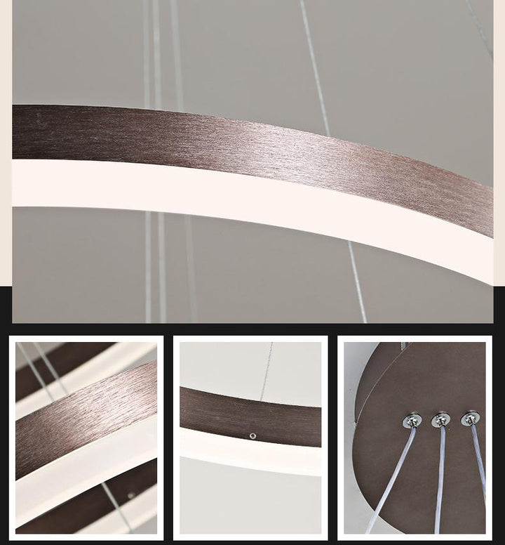 Circle Linear Modern Lighting Fixture for Living Room and High Ceiling Foyer