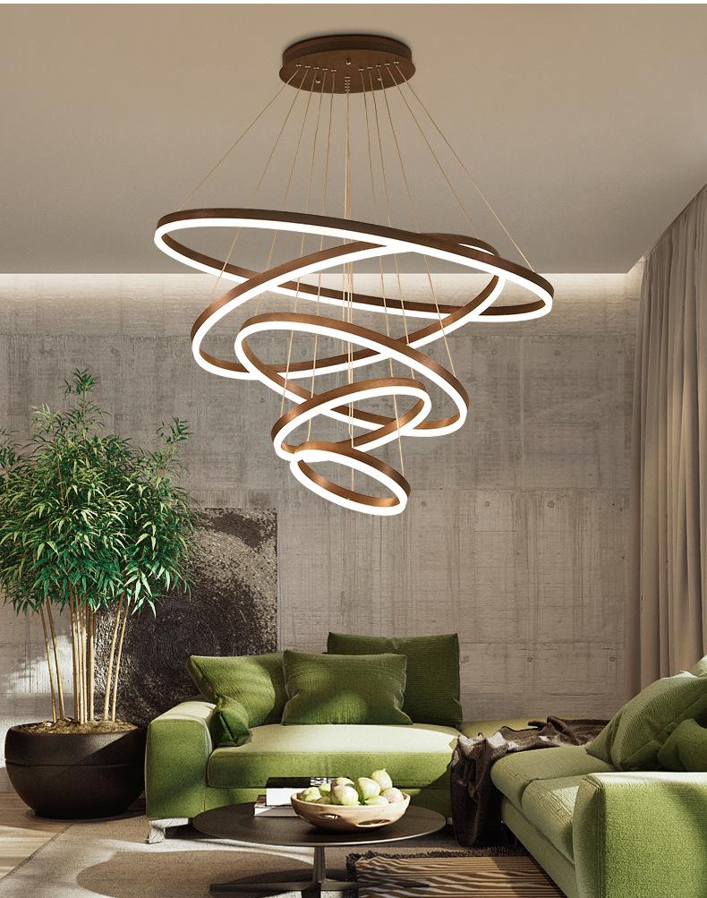 Circle Linear Modern Lighting Fixture for Living Room and High Ceiling Foyer