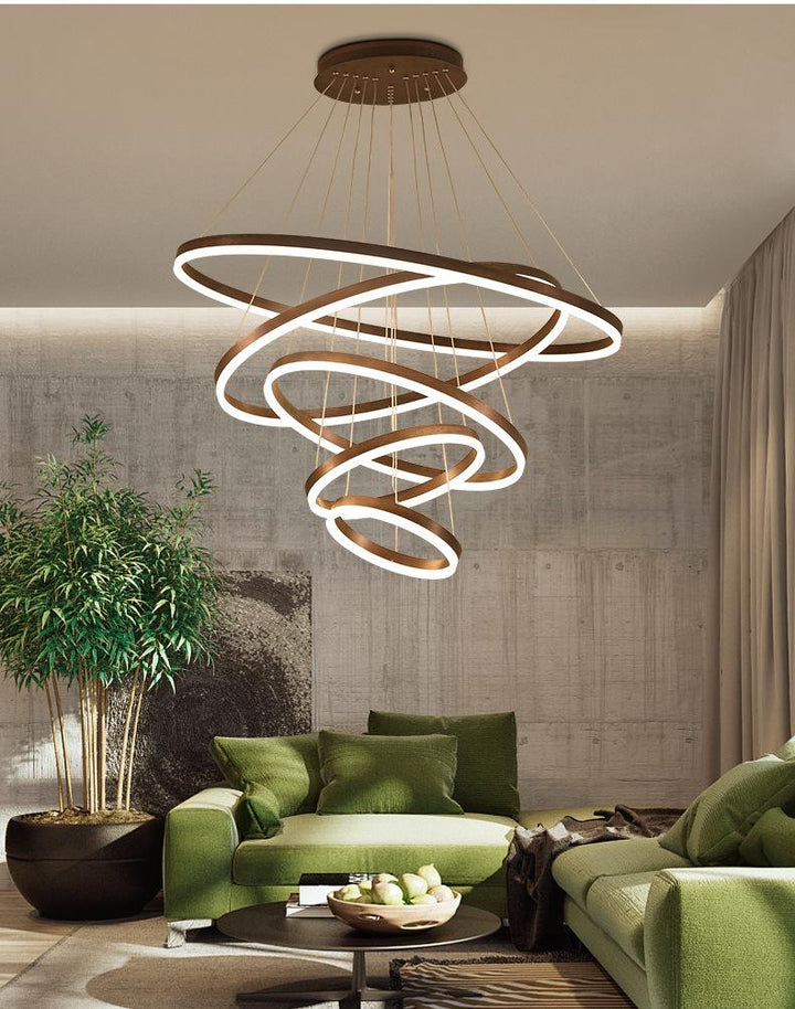 Circle Linear Modern Lighting Fixture for Living Room and High Ceiling Foyer