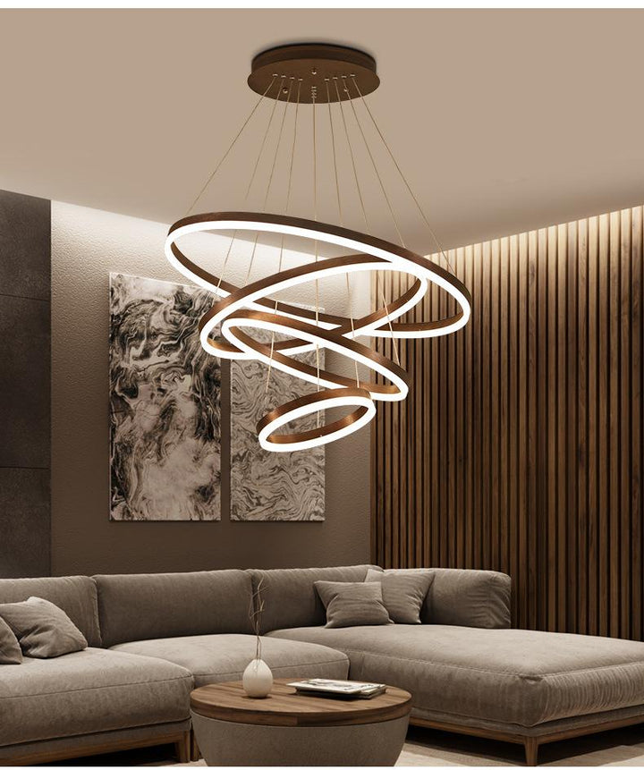 Circle Linear Modern Lighting Fixture for Living Room and High Ceiling Foyer