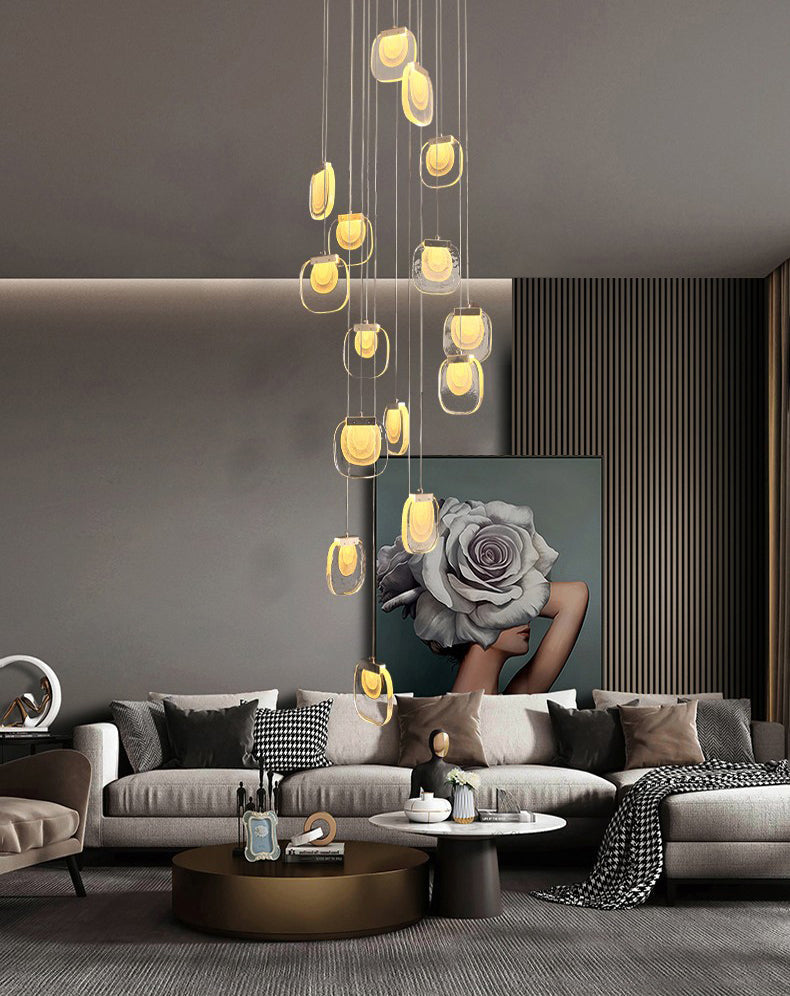 Leaf-shaped Crystal Chandelier For Larger House and High-Ceiling Building