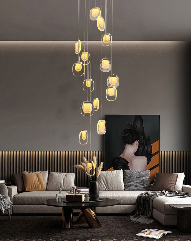 Leaf-shaped Crystal Chandelier For Larger House and High-Ceiling Building