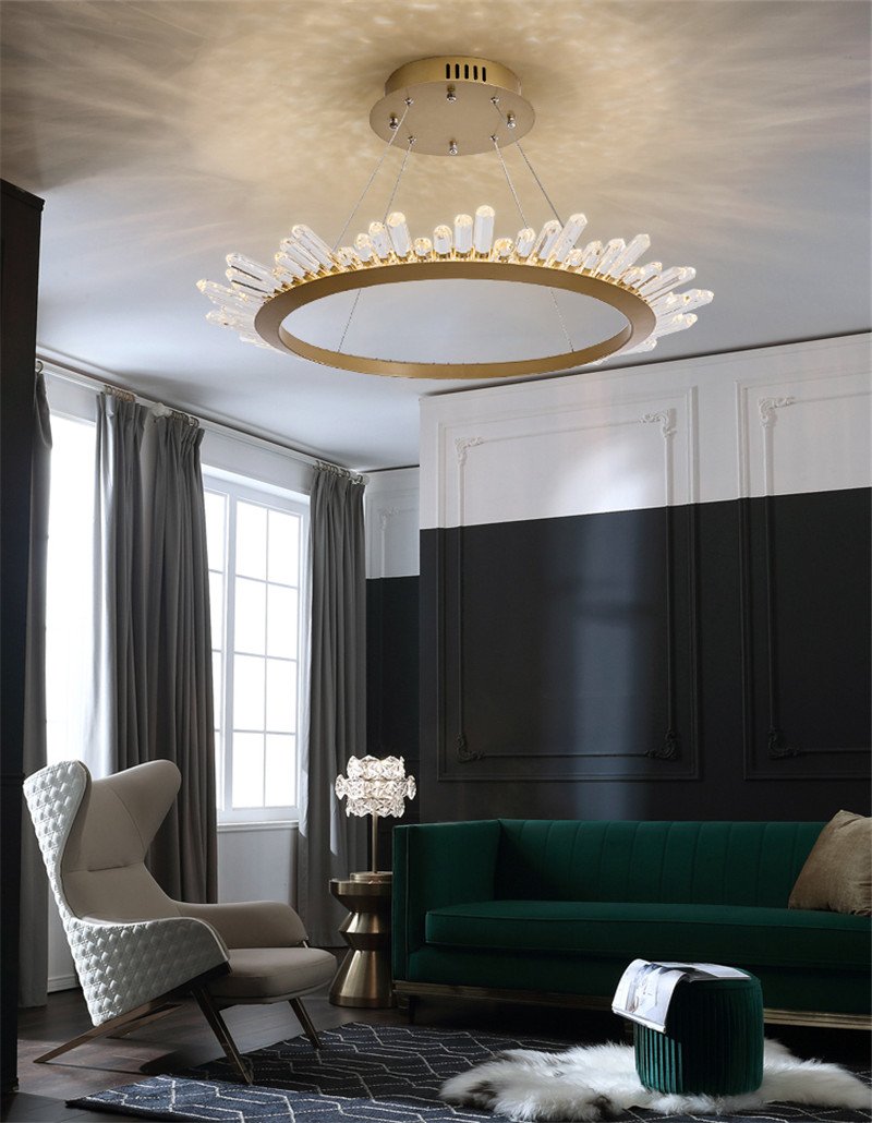 Round Crystal Polygonal Chandelier