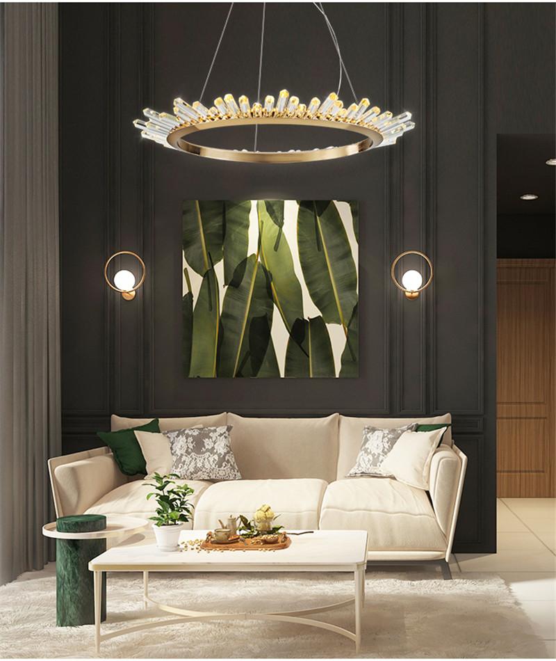 Round Crystal Polygonal Chandelier