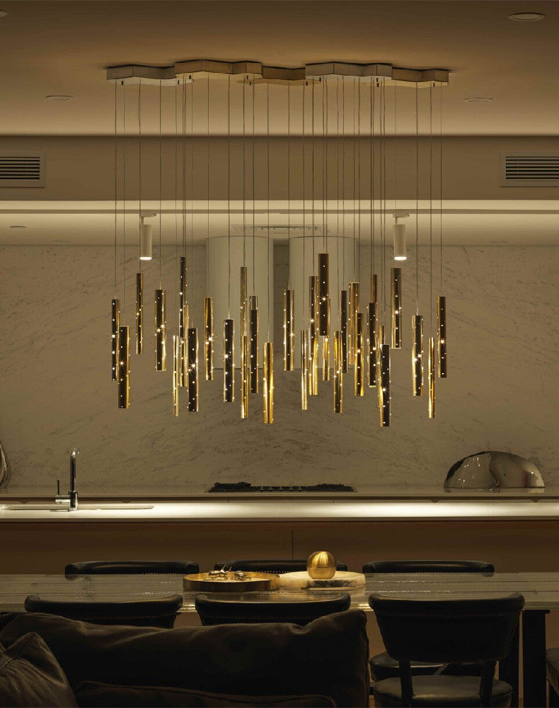 Romantic Long Drop Starlight Cylindrical Chandelier - Luxry Residential Decor