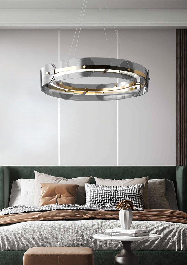 Round-Bronze-and-Glass-Pendant-Light