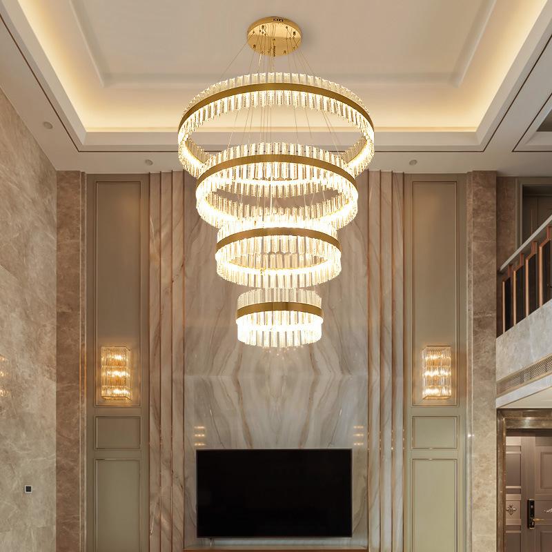 Circle Ring Luxury Crystal Flush Mount Ceiling Light Living Room