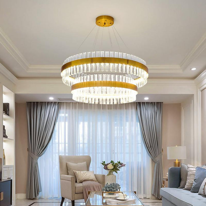 Circle Ring Luxury Crystal Flush Mount Ceiling Light Living Room