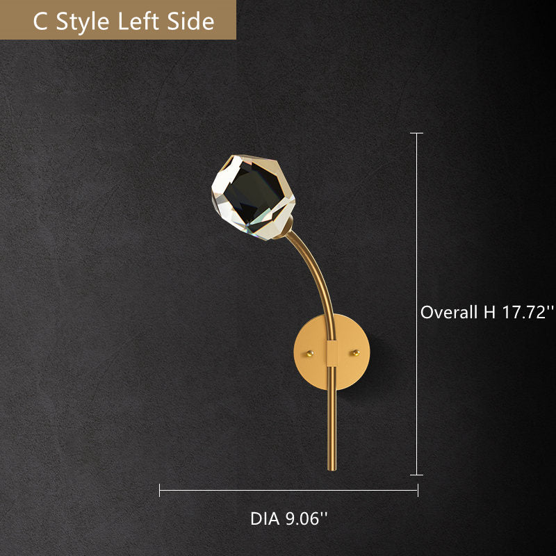 Crystal Diamond Torch Wall Sconce