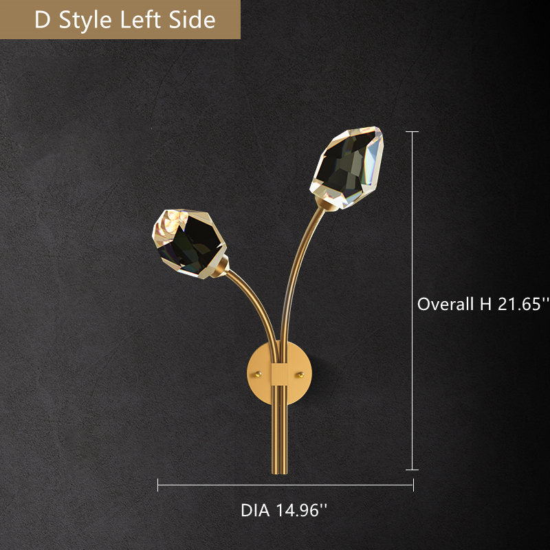 Crystal Diamond Torch Wall Sconce