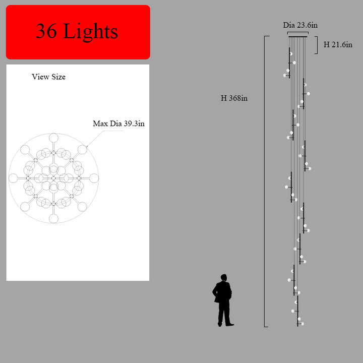 Mondrian Metal Tubular Chandelier Ceiling Light