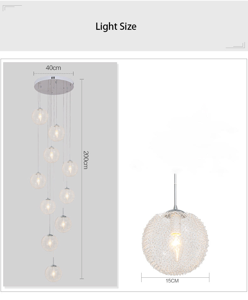 Shiny LED Chandelier Lighting size