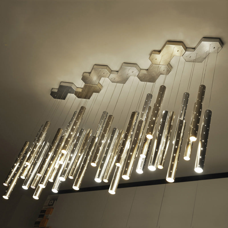 Romantic Long Drop Starlight Cylindrical Chandelier - Luxry Residential Decor