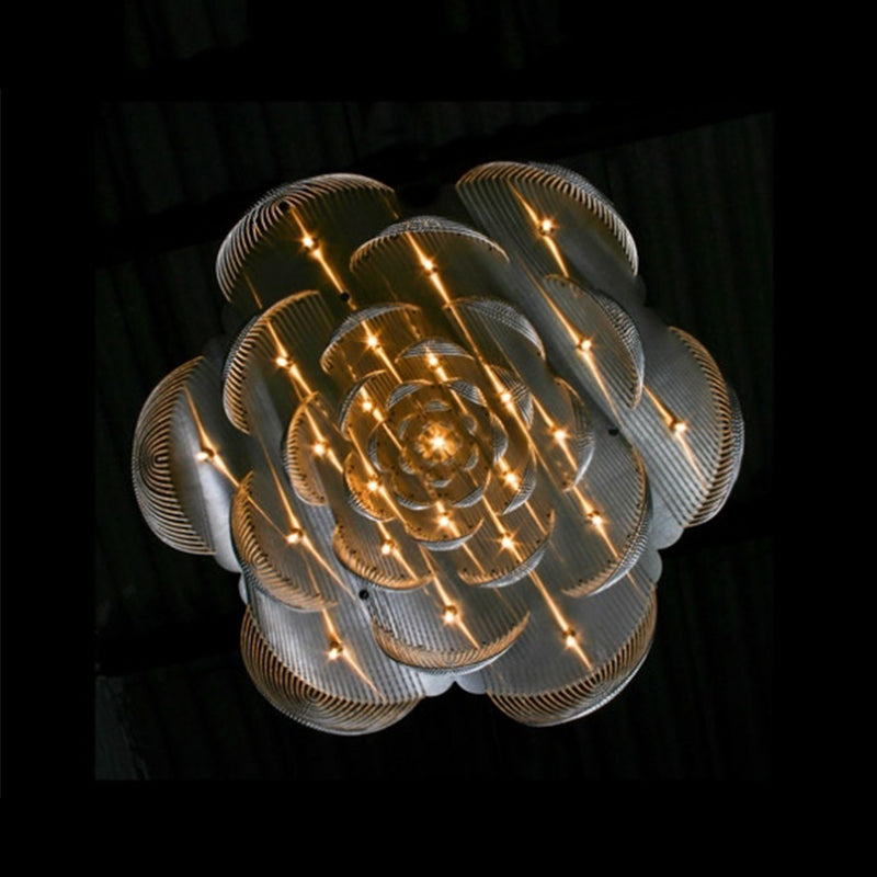 Modern Creative Aluminum Chain Tassel Flower Chandelier