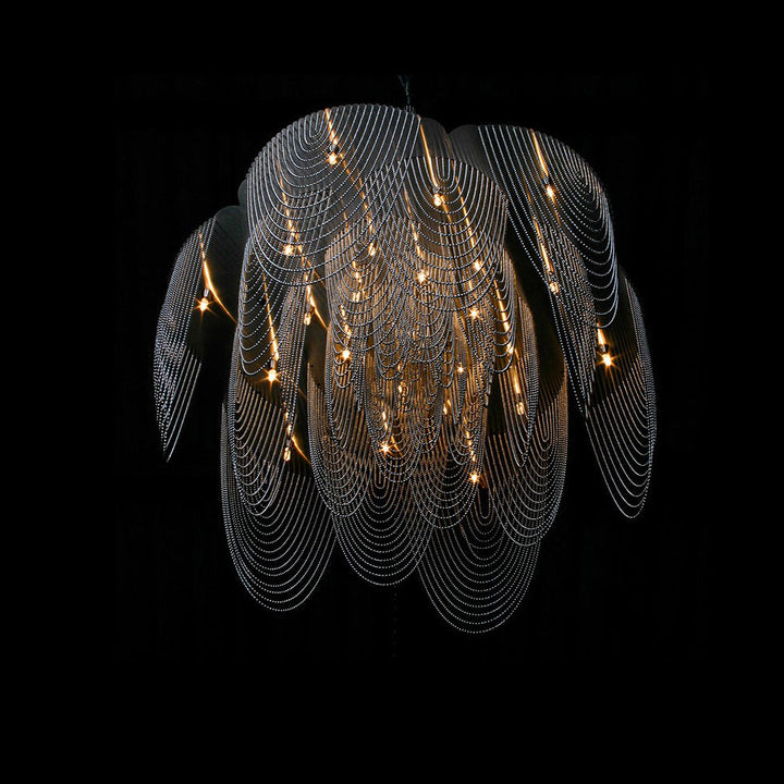 Modern Creative Aluminum Chain Tassel Flower Chandelier