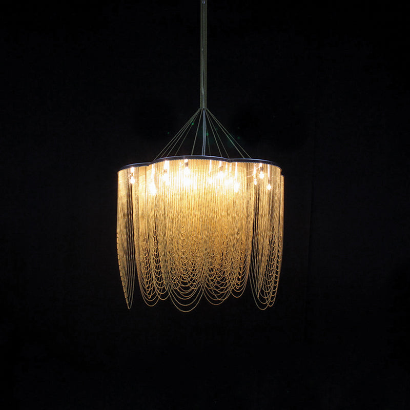 Modern Creative Aluminum Chain Tassel Flower Chandelier