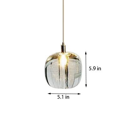 Handgeformte Bernstein-Pendelleuchte in Kugelform – Design für Familienzimmer
