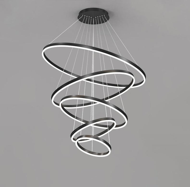Circle Linear Modern Lighting Fixture for Living Room and High Ceiling Foyer