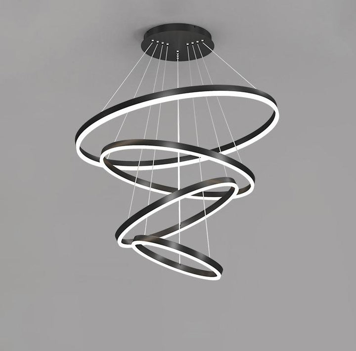 Circle Linear Modern Lighting Fixture for Living Room and High Ceiling Foyer