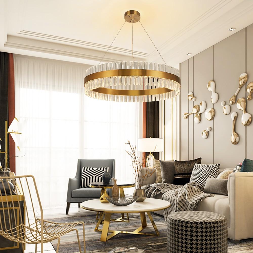 Circle Ring Luxury Crystal Flush Mount Ceiling Light Living Room