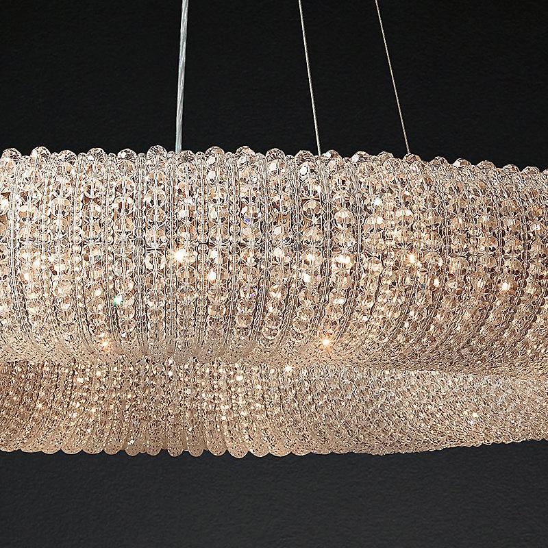 Golden Cloud Ring Crystal Chandelier