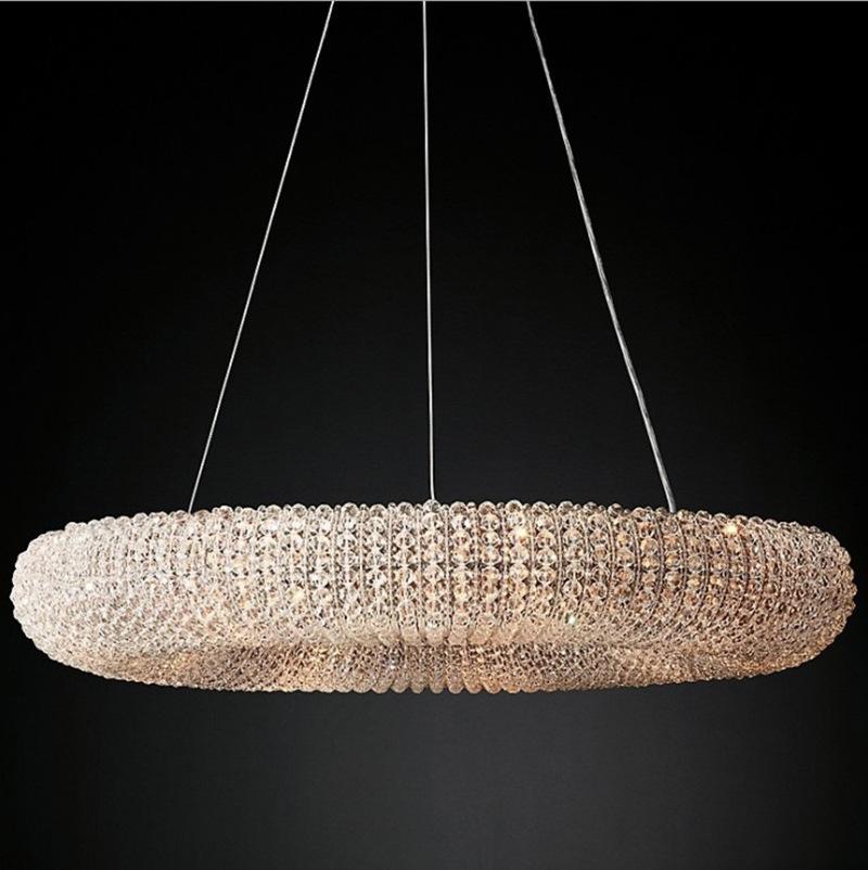 Golden Cloud Ring Crystal Chandelier