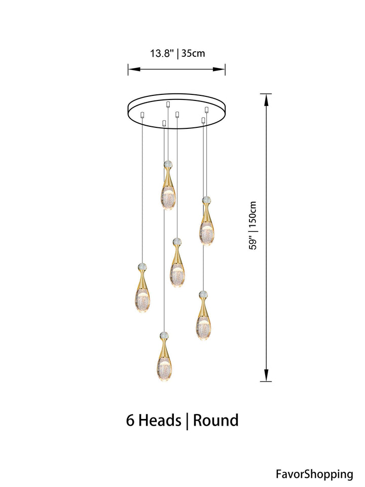 Raindrop Crown Jellyfish Crystal Chandelier for 2 Story Foyer and Hotel Lobby