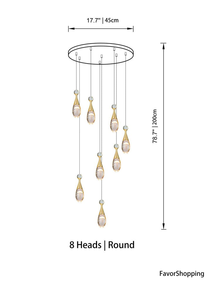 Raindrop Crown Jellyfish Crystal Chandelier for 2 Story Foyer and Hotel Lobby