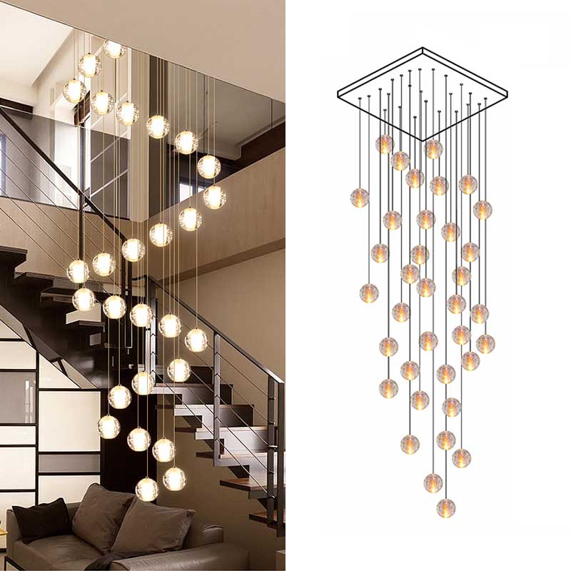 large crystal bubble entryway chandelier light for sale
