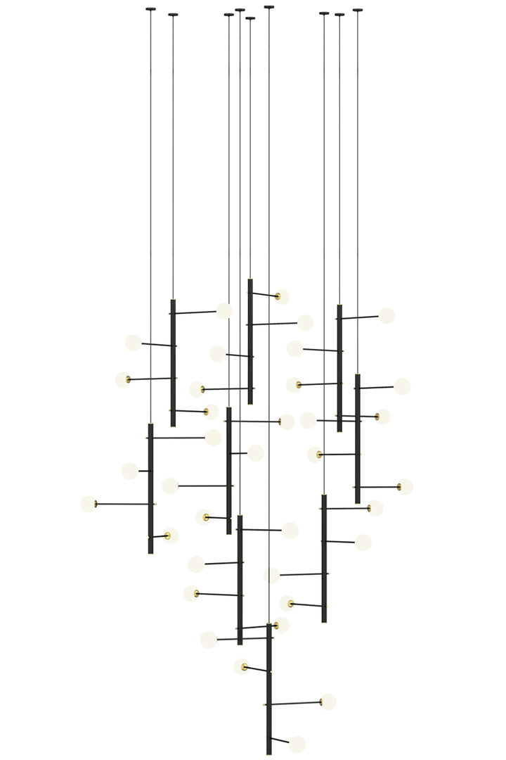 Mondrian Metal Tubular Chandelier Ceiling Light