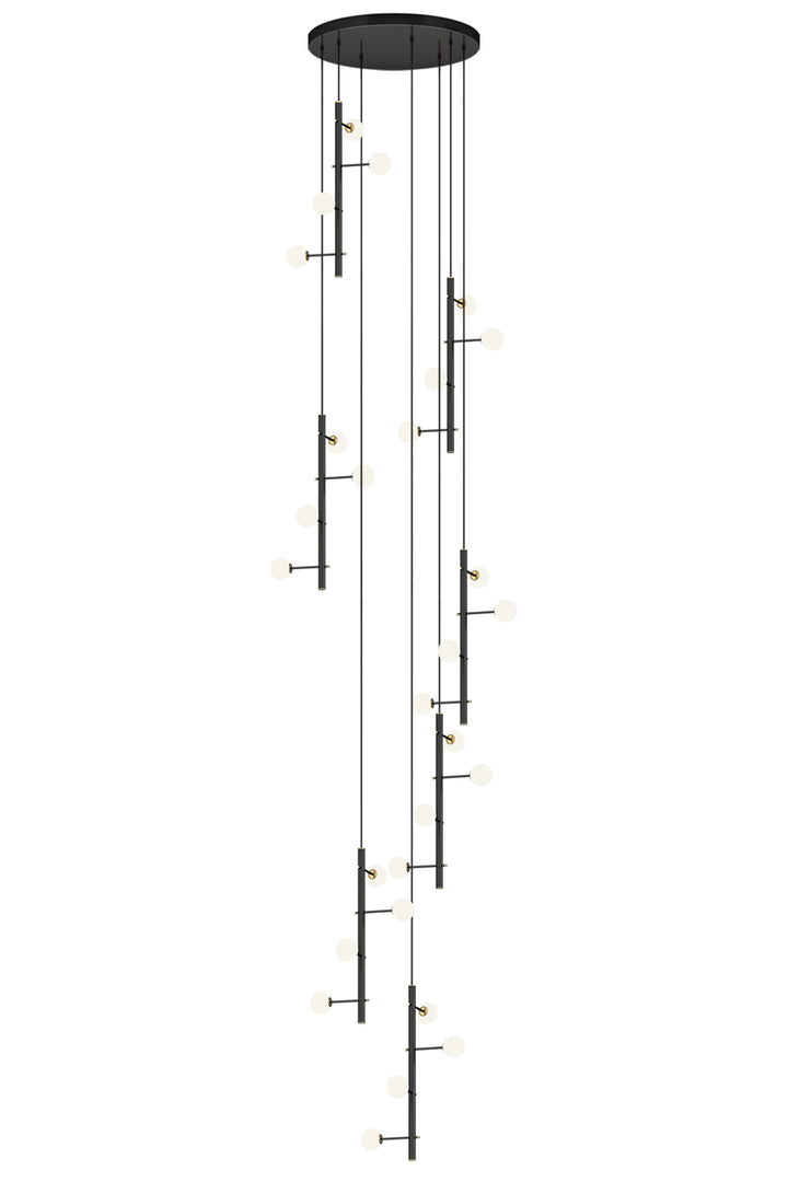 Mondrian Metal Tubular Chandelier Ceiling Light