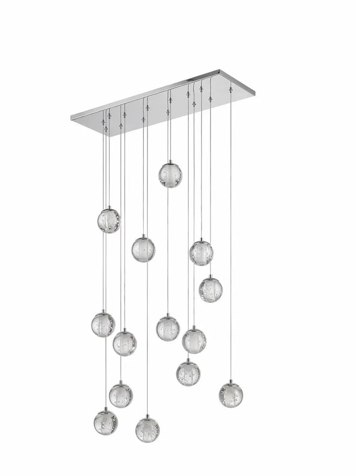 Spiraal Multi-Light Crystal Bubble-kroonluchter voor grote kleine huislobby