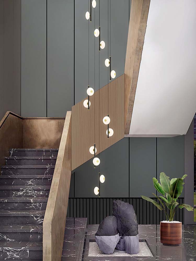 Black & White Oval Glass Globes Double Raindrop Chandelier