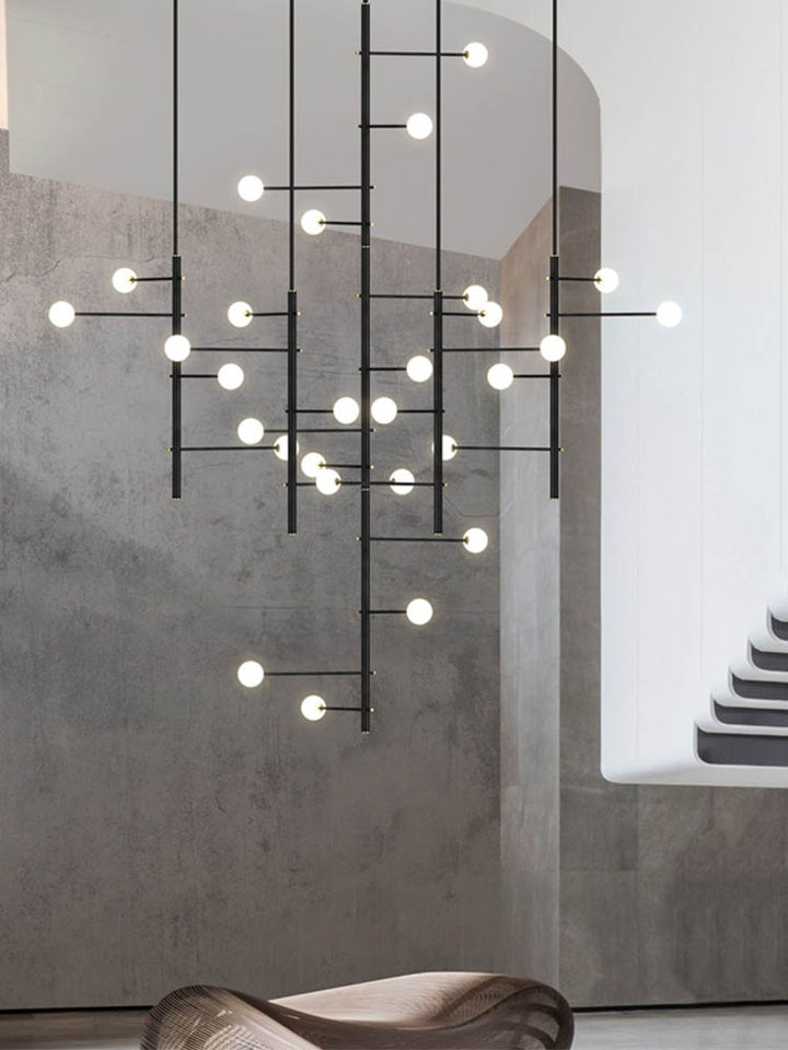 Mondrian Metal Tubular Chandelier Ceiling Light