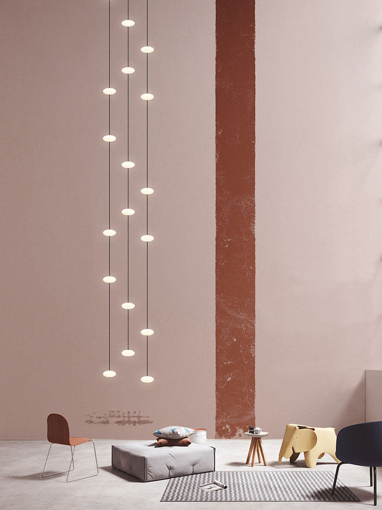 White Bloom Void Chandelier For Double Height