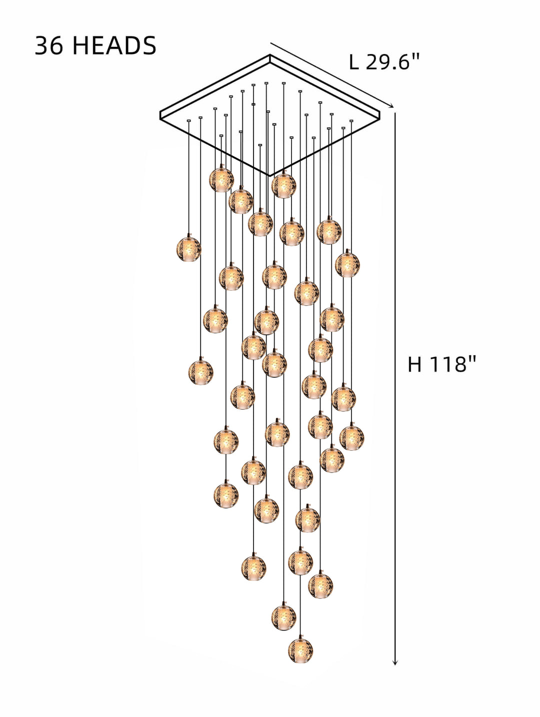 Spiral Mulit-Light Crystal Bubble Chandelier For Large House Lobby and Small Livingroom
