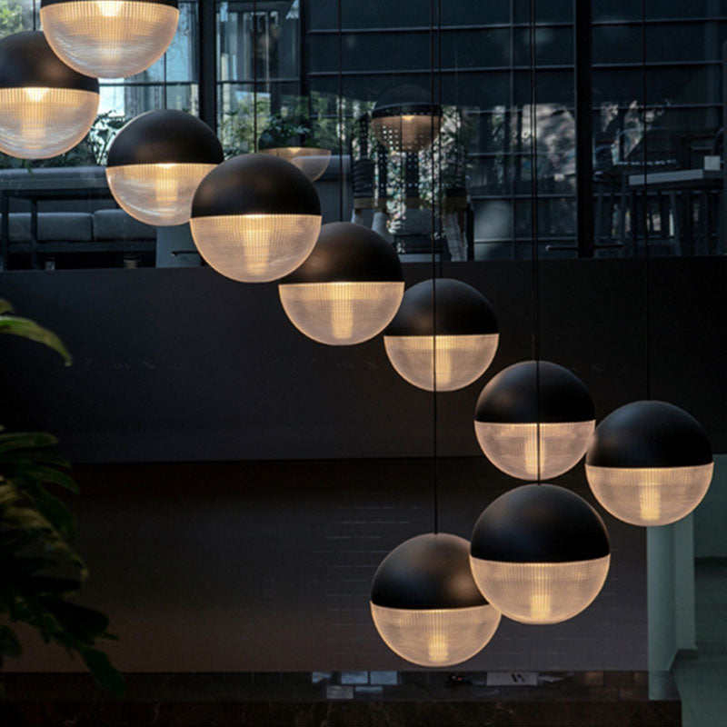 Modern LED Bubble Glass High Ceiling Foyer Lighting
