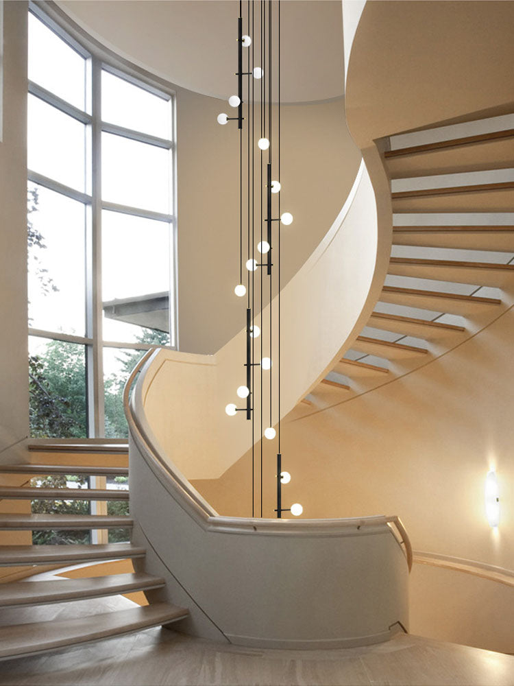 Modern Minimalist Rectangular Led Staircase Chandelier – FavorShopping
