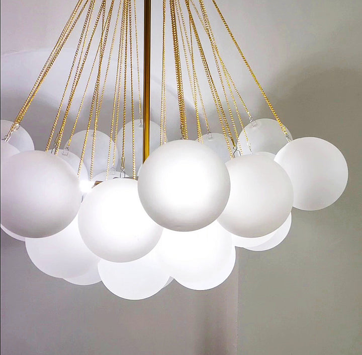 Cluster Balloon White Frosted Bubble Chandelier - Apartment Interior Design