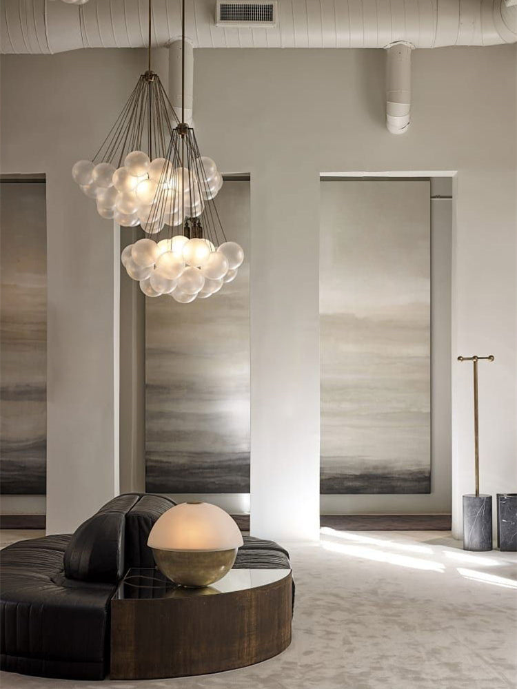 Cluster Balloon White Frosted Bubble Chandelier - Apartment Interior Design