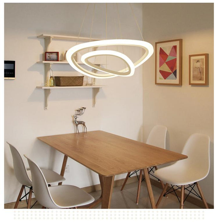 Large LED Multi-Ring Minimalist Chandelier for Modern Livingroom Interior