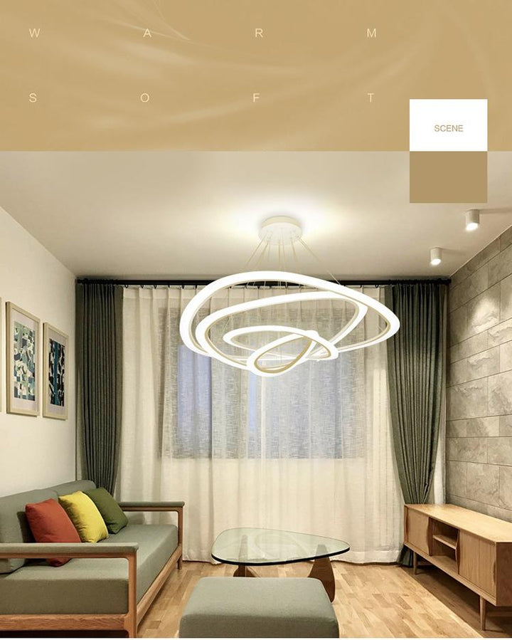 Large LED Multi-Ring Minimalist Chandelier for Modern Livingroom Interior