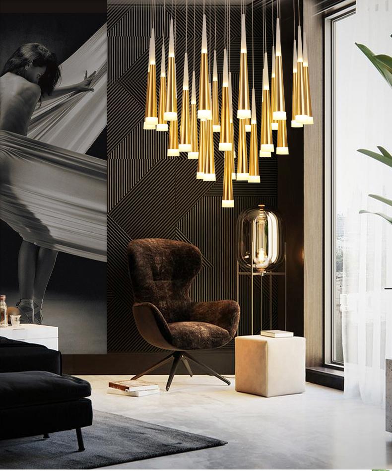 Long Drop Meteor Modern Foyer Chandelier Ceiling Light