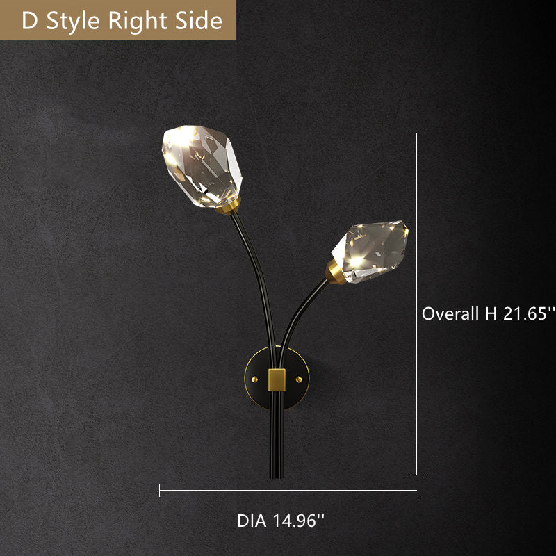 Crystal Diamond Torch Wall Sconce