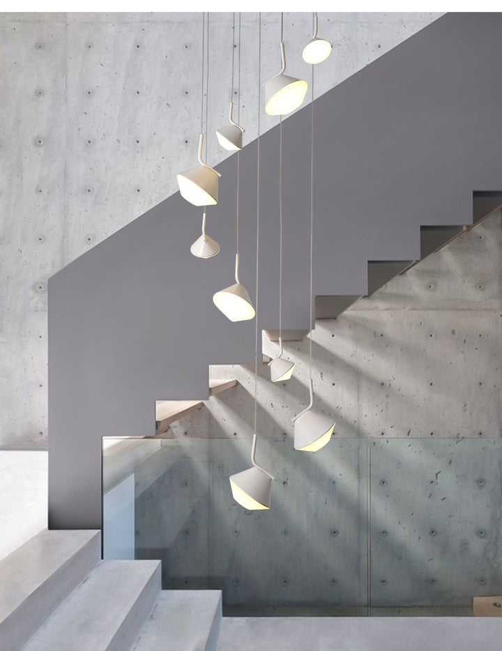 Fashion Flush Mount White Led Staircase Chandelier For Modern Architecture