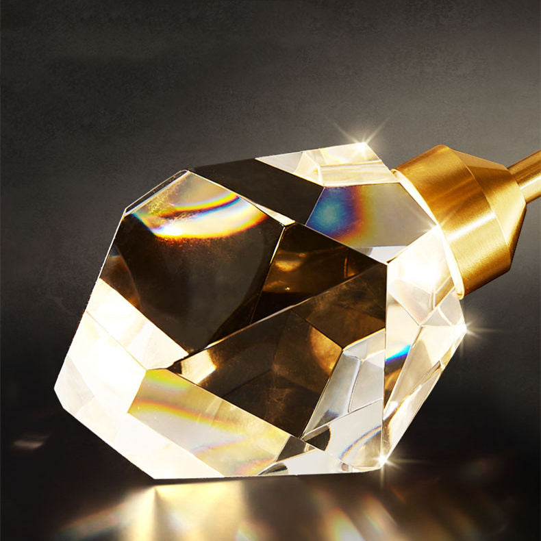 LED crystal pendant lamp PRISM, gold, Gold