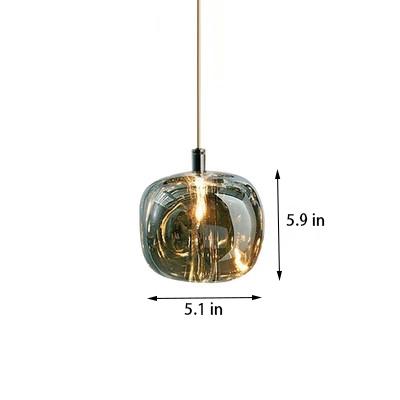 Suspension sphère ambre moulée à la main - Design de salle familiale