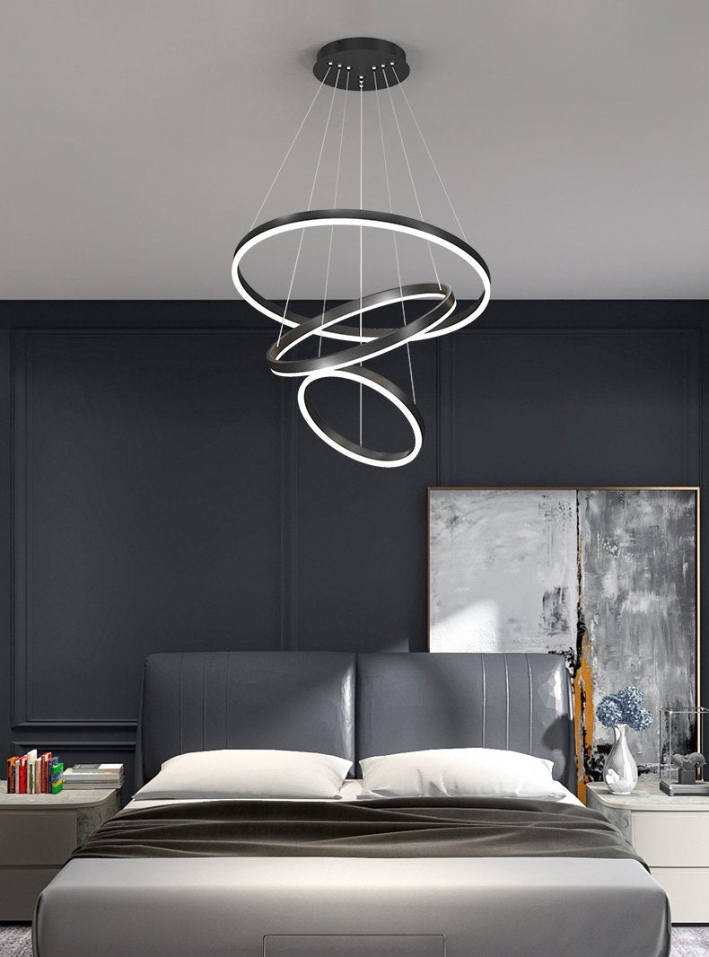 Circle Linear Modern Lighting Fixture for Living Room and High Ceiling Foyer